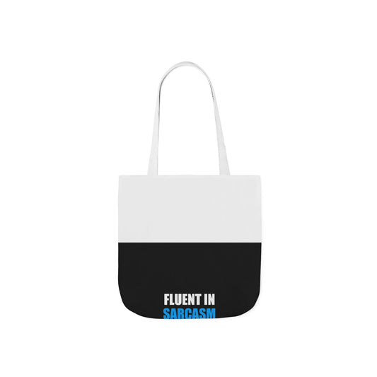 Fluent In Sarcasm Tote Bag - dark humor tote bag - detail view | Stoney Tshirts