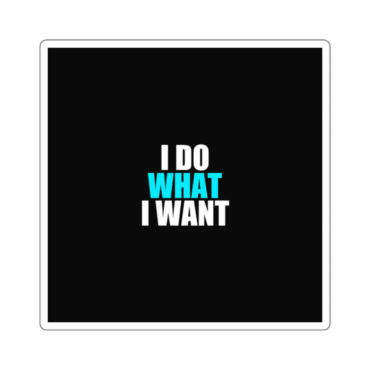 I Do What I Want Cat Sticker - dark humor sticker - front view | Stoney Tshirts