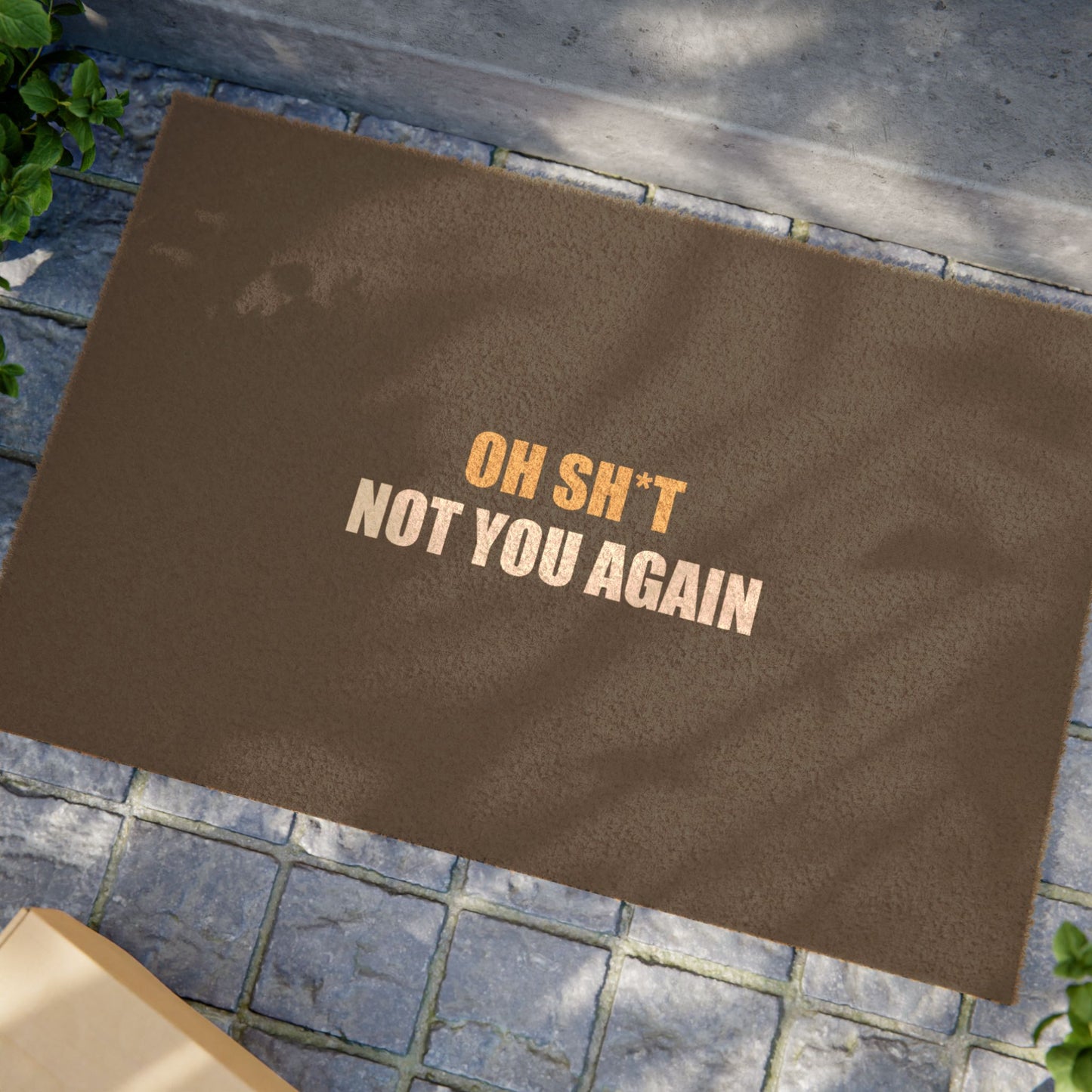 Oh Sh*t Not You Again Doormat - funny dark humor doormat - alternate angle | Stoney Tshirts