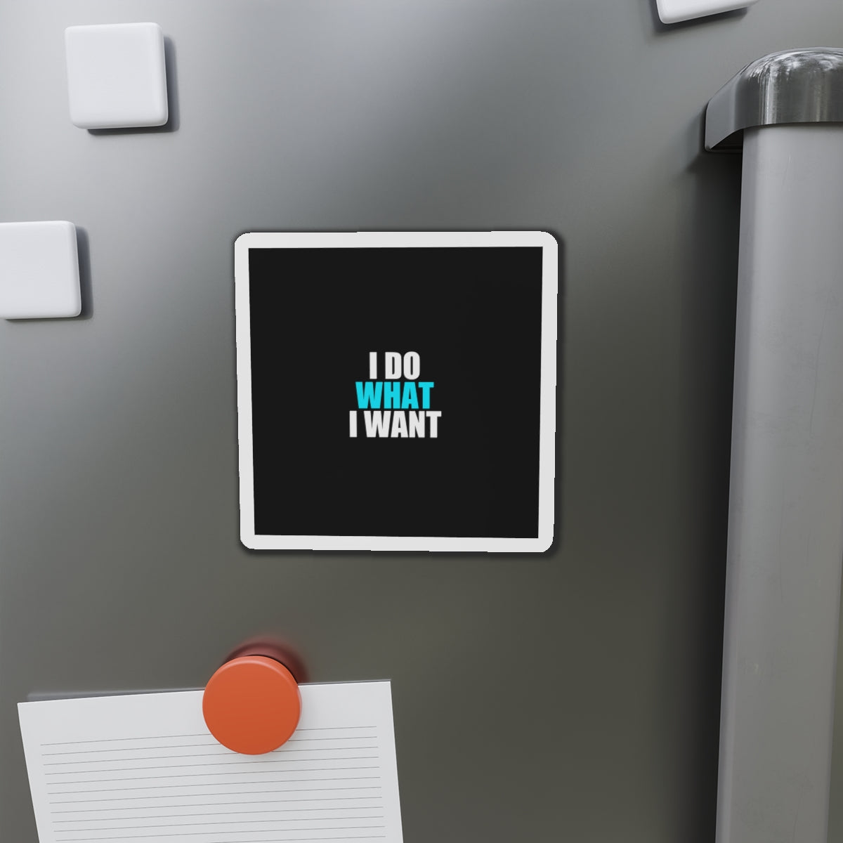 I Do What I Want Cat Magnet - dark humor fridge magnet - flat lay | Stoney Tshirts