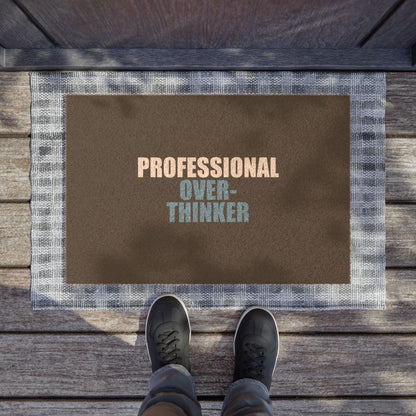 Professional Overthinker Doormat - funny dark humor doormat - lifestyle mockup | Stoney Tshirts