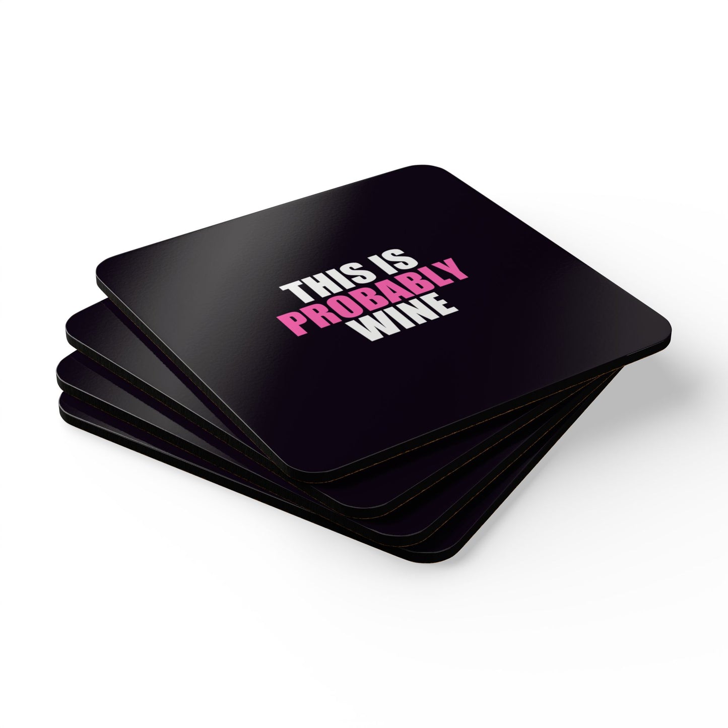 This Is Probably Wine Coaster Set - dark humor coaster set - lifestyle mockup | Stoney Tshirts