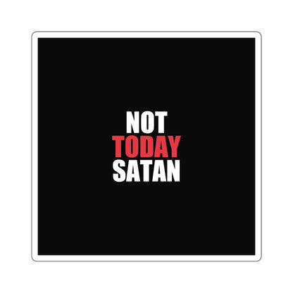 Not Today Satan Sticker - dark humor sticker - lifestyle mockup | Stoney Tshirts