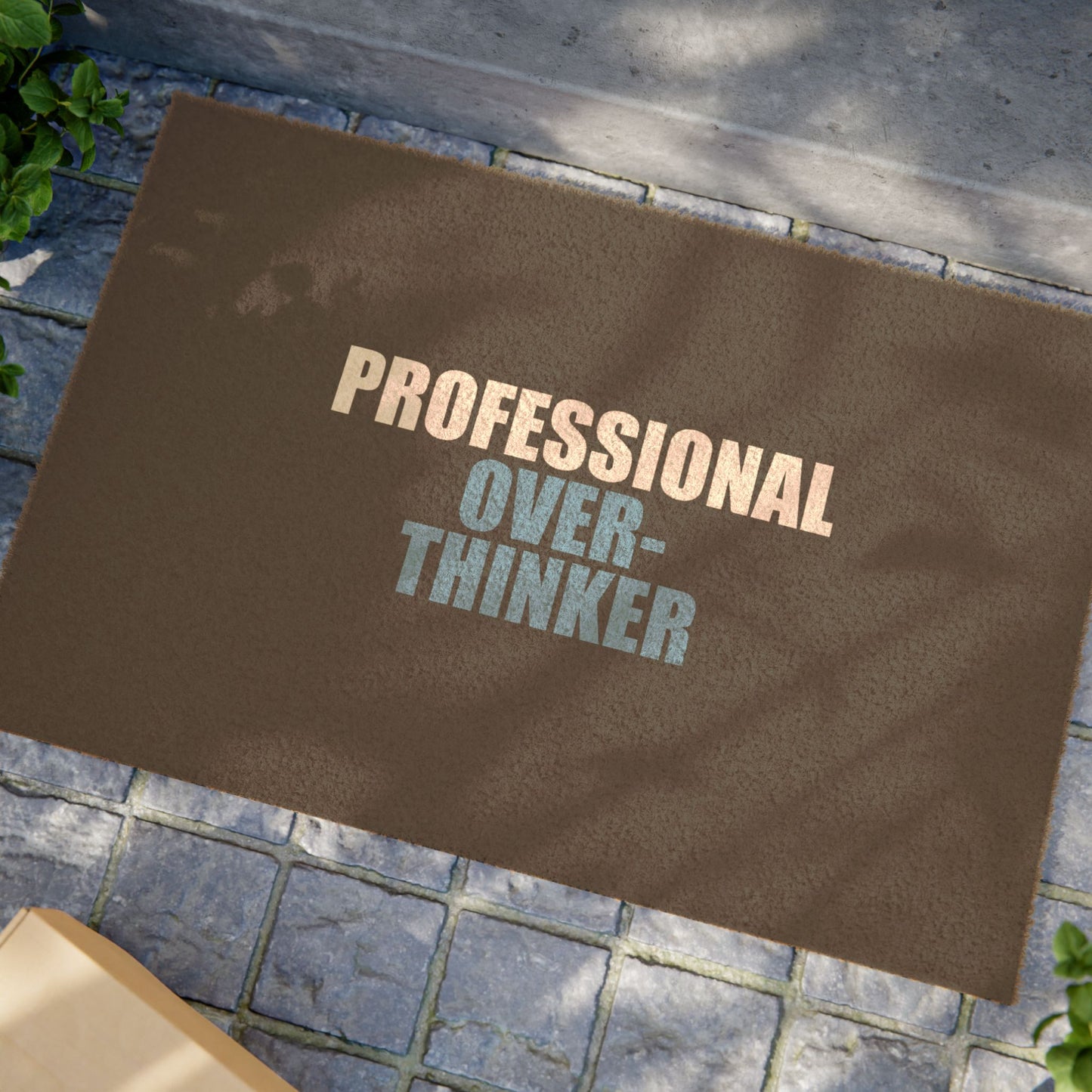 Professional Overthinker Doormat - funny dark humor doormat - alternate angle | Stoney Tshirts