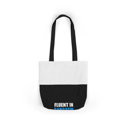 Fluent In Sarcasm Tote Bag - dark humor tote bag - lifestyle mockup | Stoney Tshirts