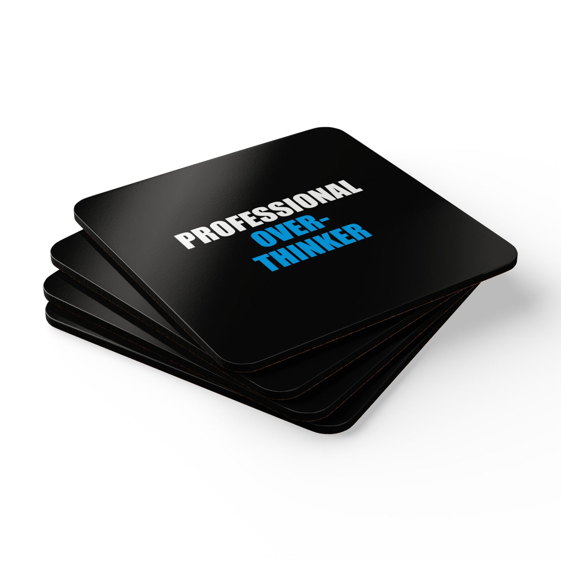 Professional Overthinker Coaster Set - dark humor coaster set - lifestyle mockup | Stoney Tshirts