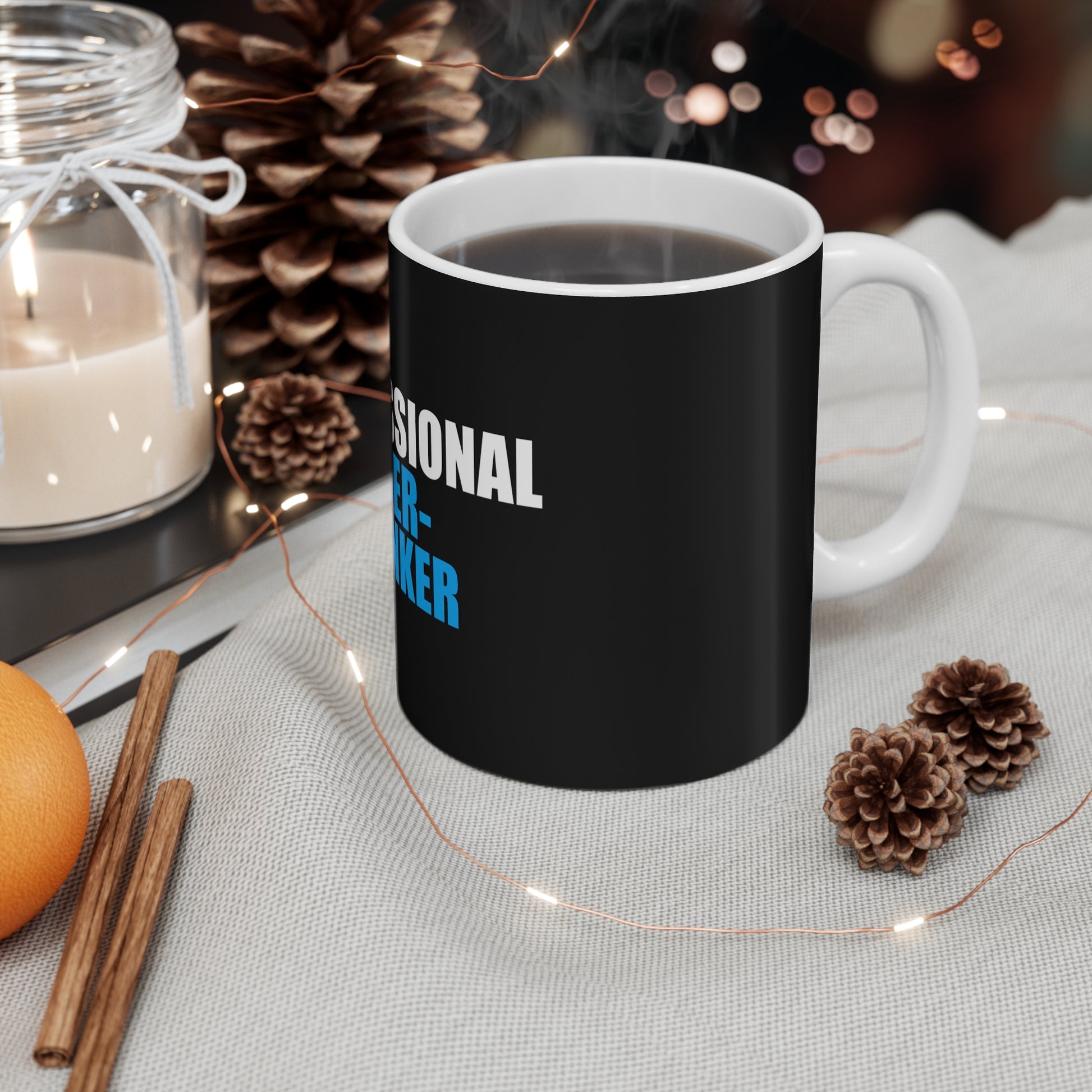 Professional Overthinker Mug - funny dark humor mug - alternate angle | Stoney Tshirts