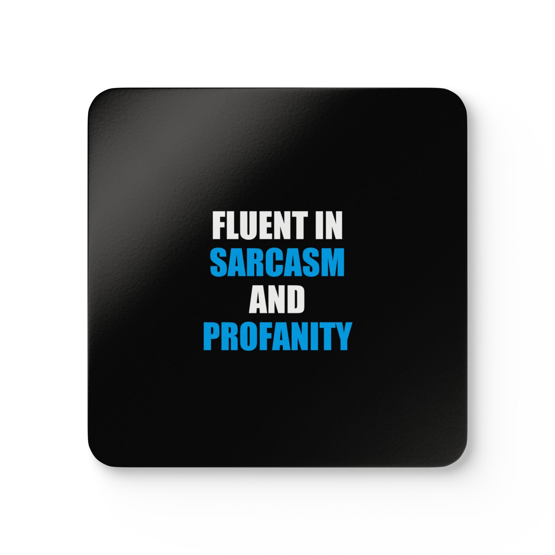 Fluent In Sarcasm Coaster Set - dark humor coaster set - front view | Stoney Tshirts