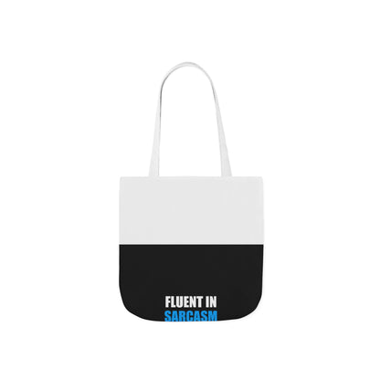 Fluent In Sarcasm Tote Bag - dark humor tote bag - detail view | Stoney Tshirts