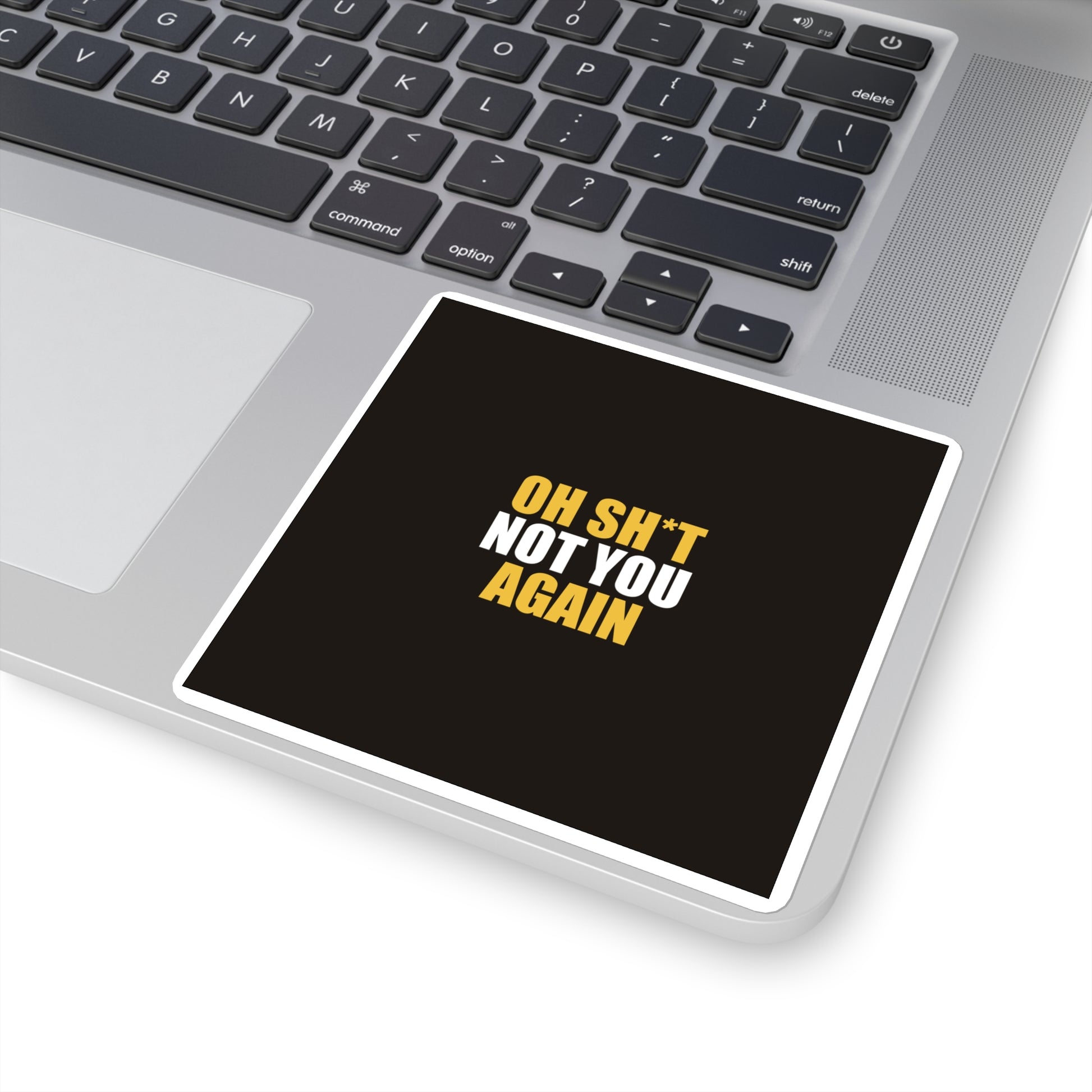 Oh Sh*t Not You Again Sticker - dark humor sticker - back view | Stoney Tshirts