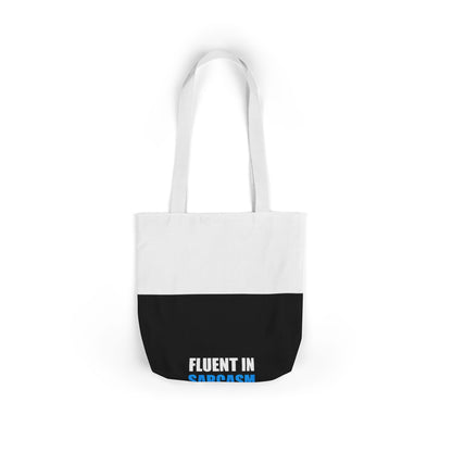 Fluent In Sarcasm Tote Bag - dark humor tote bag - back view | Stoney Tshirts
