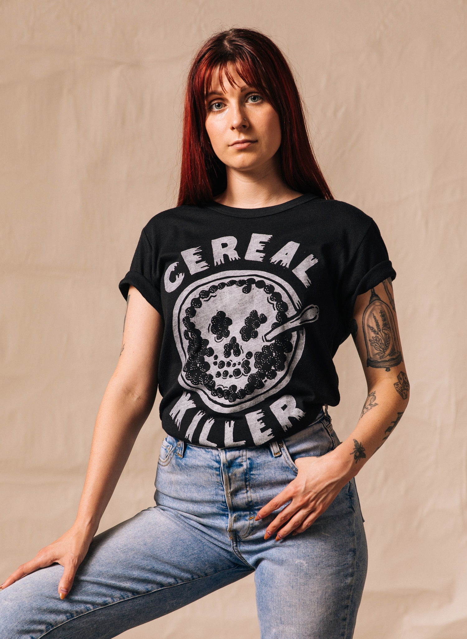 Cereal Killer Tee - dark humor t-shirt - front view | Stoney Tshirts