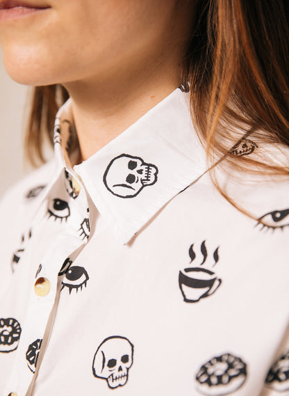 Morning Glory Button-Up - edgy button-up shirt - alternate angle | Stoney Tshirts
