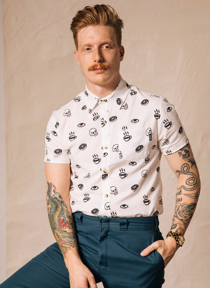 Morning Glory Button-Up - edgy button-up shirt - back view | Stoney Tshirts