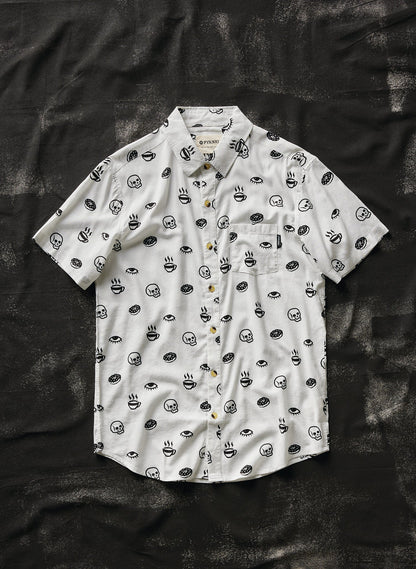 Morning Glory Button-Up - edgy button-up shirt - front view | Stoney Tshirts