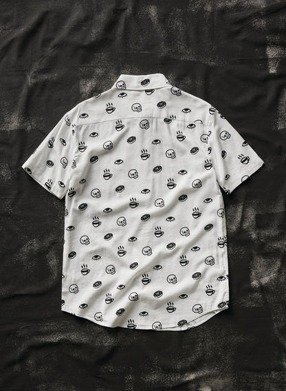 Morning Glory Button-Up - edgy button-up shirt - detail view | Stoney Tshirts